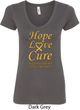 Ladies Childhood Cancer Awareness Hope Love Cure V-Neck