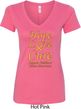 Ladies Childhood Cancer Awareness Hope Love Cure V-Neck