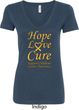 Ladies Childhood Cancer Awareness Hope Love Cure V-Neck