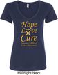 Ladies Childhood Cancer Awareness Hope Love Cure V-Neck