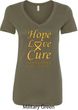 Ladies Childhood Cancer Awareness Hope Love Cure V-Neck