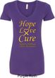 Ladies Childhood Cancer Awareness Hope Love Cure V-Neck