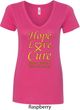 Ladies Childhood Cancer Awareness Hope Love Cure V-Neck