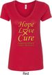 Ladies Childhood Cancer Awareness Hope Love Cure V-Neck