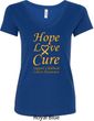 Ladies Childhood Cancer Awareness Hope Love Cure V-Neck