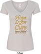 Ladies Childhood Cancer Awareness Hope Love Cure V-Neck
