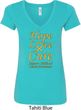 Ladies Childhood Cancer Awareness Hope Love Cure V-Neck