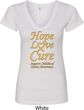 Ladies Childhood Cancer Awareness Hope Love Cure V-Neck