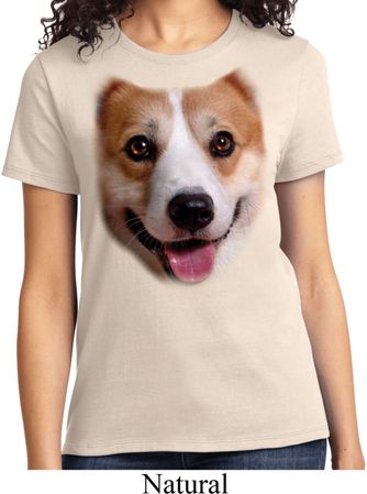 Ladies Corgi Shirt Big Corgi Face Tee T-Shirt