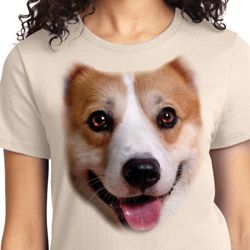 Ladies Corgi Shirt Big Corgi Face Tee T-Shirt