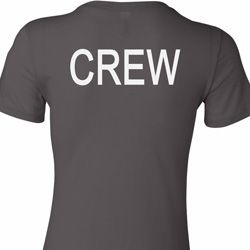 Ladies Crew Back Print Longer Length Shirt