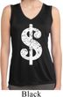 Ladies Distressed Dollar Sign Sleeveless Moisture Wicking Tee T-Shirt