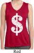 Ladies Distressed Dollar Sign Sleeveless Moisture Wicking Tee T-Shirt