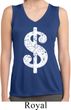 Ladies Distressed Dollar Sign Sleeveless Moisture Wicking Tee T-Shirt