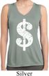 Ladies Distressed Dollar Sign Sleeveless Moisture Wicking Tee T-Shirt