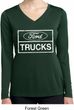Ladies Distressed Ford Trucks Dry Wicking Long Sleeve Shirt