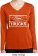 Ladies Distressed Ford Trucks Dry Wicking Long Sleeve Shirt
