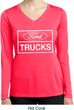 Ladies Distressed Ford Trucks Dry Wicking Long Sleeve Shirt