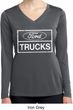 Ladies Distressed Ford Trucks Dry Wicking Long Sleeve Shirt