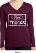 Ladies Distressed Ford Trucks Dry Wicking Long Sleeve Shirt