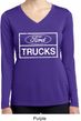 Ladies Distressed Ford Trucks Dry Wicking Long Sleeve Shirt