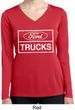 Ladies Distressed Ford Trucks Dry Wicking Long Sleeve Shirt
