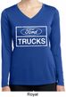 Ladies Distressed Ford Trucks Dry Wicking Long Sleeve Shirt