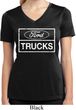 Ladies Distressed Ford Trucks Moisture Wicking V-neck Shirt