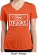 Ladies Distressed Ford Trucks Moisture Wicking V-neck Shirt