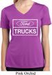 Ladies Distressed Ford Trucks Moisture Wicking V-neck Shirt