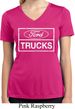 Ladies Distressed Ford Trucks Moisture Wicking V-neck Shirt