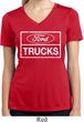 Ladies Distressed Ford Trucks Moisture Wicking V-neck Shirt
