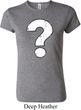 Ladies Distressed Question Crewneck Shirt