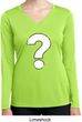 Ladies Distressed Question Dry Wicking Long Sleeve Shirt