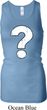 Ladies Distressed Question Longer Length Racerback Tanktop