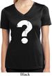 Ladies Distressed Question Moisture Wicking V-neck Shirt