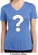 Ladies Distressed Question Moisture Wicking V-neck Shirt