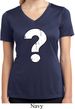 Ladies Distressed Question Moisture Wicking V-neck Shirt