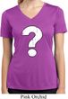 Ladies Distressed Question Moisture Wicking V-neck Shirt