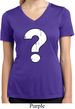 Ladies Distressed Question Moisture Wicking V-neck Shirt
