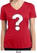 Ladies Distressed Question Moisture Wicking V-neck Shirt