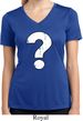 Ladies Distressed Question Moisture Wicking V-neck Shirt