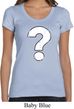 Ladies Distressed Question Scoop Neck Shirt