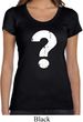 Ladies Distressed Question Scoop Neck Shirt