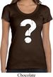 Ladies Distressed Question Scoop Neck Shirt