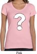 Ladies Distressed Question Scoop Neck Shirt