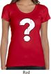 Ladies Distressed Question Scoop Neck Shirt