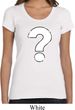 Ladies Distressed Question Scoop Neck Shirt