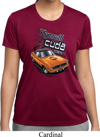 Ladies Dodge 1970 Plymouth Hemi Cuda Moisture Wicking Shirt