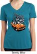 Ladies Dodge 1970 Plymouth Hemi Cuda Moisture Wicking V-neck Shirt